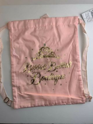 Disney Parks Backpack Bibbidi Bobbidi Boutique Pink Gold Cloth Drawstring Bag