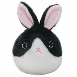 Sanei Boeki Rabi Dango Black White Rabbit Plush Doll Stuffed Toy 7cm
