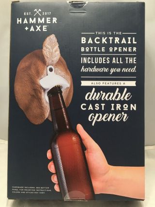 , Hammer,  Axe Backtrail Bottle Opener Mount Whitetail Deer Man Cave Decor