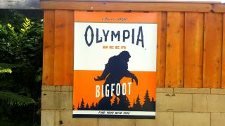 Olympia Retro Beer Believe Bigfoot Yeti Sasquatch Banner Poster Wall Sign