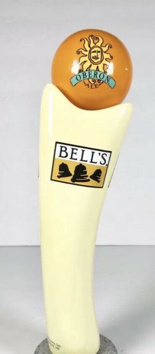 Bell’s Brewery Oberon Ale Sun Logo Beer Tap Handle 10.  5” Tall