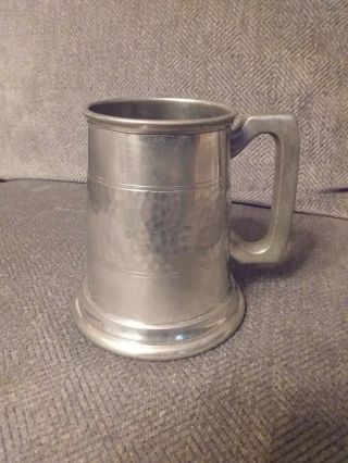 English Pewter Tankard Beer Stein Glass Bottom Made In Sheffield,  England