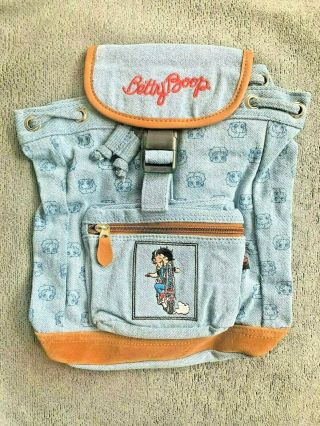 Denim Betty Boop Purse Bag Back Pack W Tags Harley Motorcycle Betty