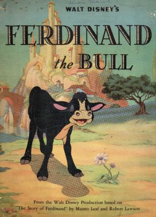 Ferdinand The Bull Walt Disney Linen Like 1938