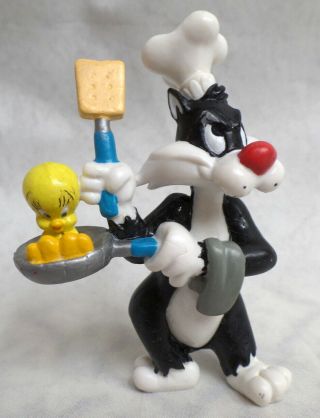 Pvc Toy Master Chef Sylvester Frying Tweety Warner Brothers Looney Tunes Wb