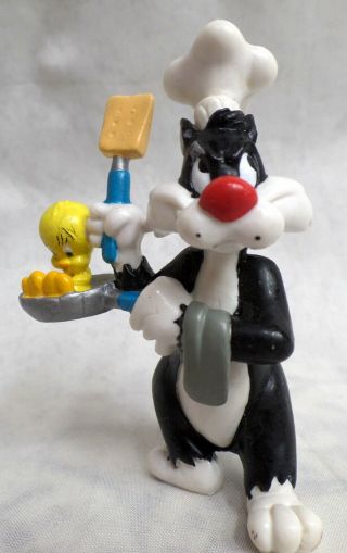 PVC Toy Master Chef Sylvester FRYING Tweety Warner Brothers Looney Tunes WB 2