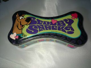 Rare Scooby - Doo Snacks Hanna Barbara 2001 Vintage Metal Dog Bone Shaped Tin