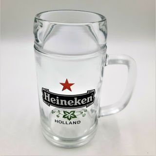 Heineken Holland Glass Beer Mug Stein Red Star 6.  25 " Tall