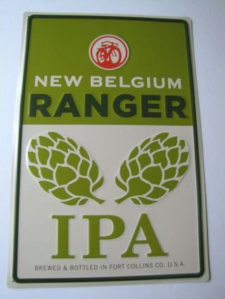 Belgium Brewery Ranger Ipa Metal Tin Tacker Sign Bottle Beer Mancave