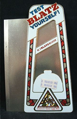 1980 Blatz Beer Bottle Glorifier Store Display Embosograph Sign Old Stock