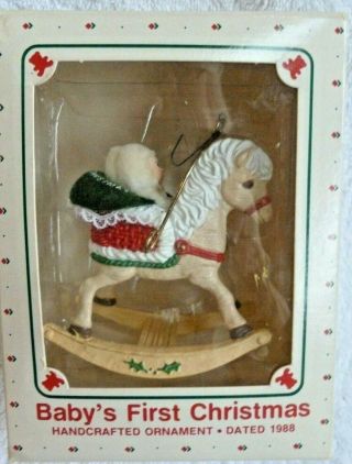 Vintage Hallmark Babies First Christmas Ornament 1988 Box Has Price Tab