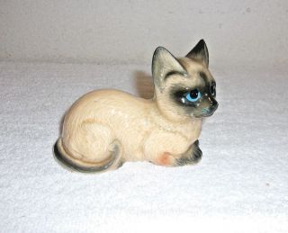 Vintage Goebel West Germany Small Siamese Cat Figurine 3 - 3/8 " Tall With Label