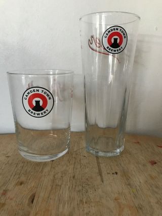 Camden Town Brewery 2 X Jack Pint Glass.  Bn Style Both Types Last Set