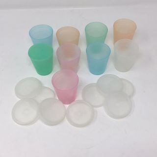 Vintage Tupperware Midget Containers With Lids Pastel Set Of 9