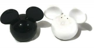 Disney Mickey Mouse Ears Collectible Black & White Ceramic Salt & Pepper Shakers