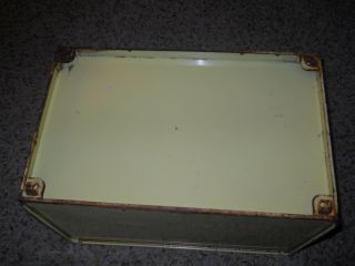 Antique Vintage Yellow Tin Metal Bread Box Ransburg 2