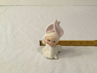 Ceramic Vintage Little Girl In White Bunny Suit Japan Easter Rabbit Cottontail