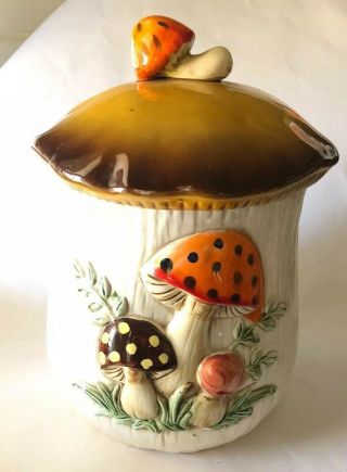 Vintage 1976 Merry Mushroom Cookie Jar Sears And Roebuck 11”