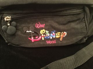 Walt Disney World Character Black Embroidered Fanny Pack Waist Bag