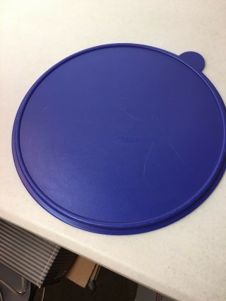 Tupperware Round Blue Replacement Lid Only (2540a - 3) - 12 " Has A V On It