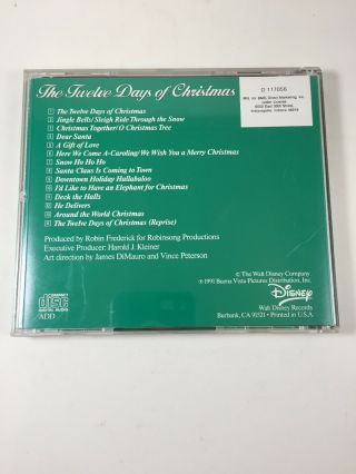 Walt Disney Presents The Twelve Days of Christmas CD 14 tracks 1991 Holiday 2