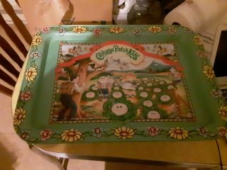 Vintage Cabbage Patch Kids 80s Metal Tin Retro Lunch Lap Tray Tv Serving Tray