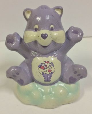 Vintage Care Bears Share Bear Ceramic Bank W/ Stopper 5 1/2 " Tall 1980 