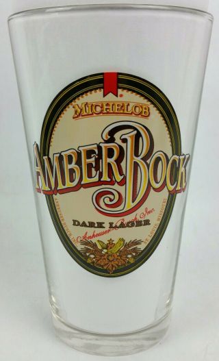 Fancy Michelob Amber Bock Dark Lager 16 Oz Beer Pint Glass