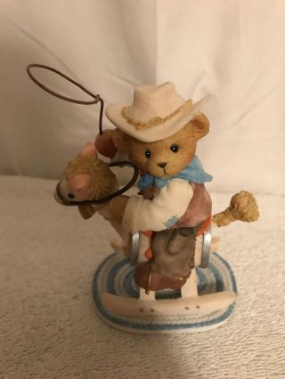 Pre Owned Cherished Teddies Figure Wes " I Want To Be A Rough Rider Too "