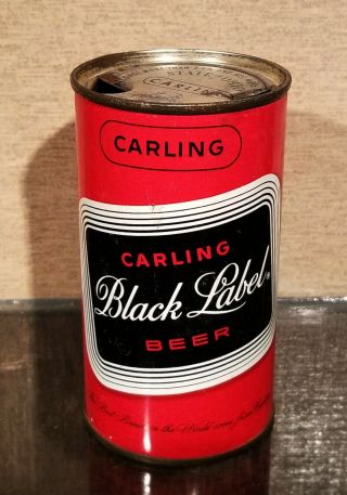 1958 Indoor Carling Black Label Flat Top Beer Can Cleveland Ohio 5 City Ohio Tx