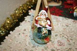 Christopher Radko Santa On Top Of The World Christmas Ornament Made In Poland