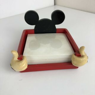 Mickey Mouse Note Pad Holder With Package Of Paper In Good Shape