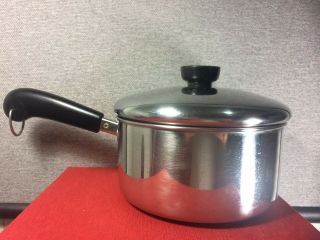 Vintage Revere Ware 2 Quart Saucepan Pot With Lid Stainless Steel