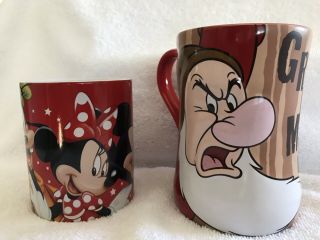 2 Disney Store Grumpy 3D Coffee Mug 1 MOM Mickey Minnie Seven Dwarfs Red Walt 3