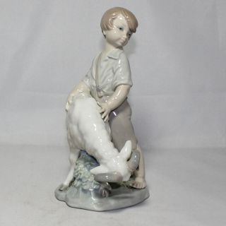 Nao Lladro Figurine Boy With Ram