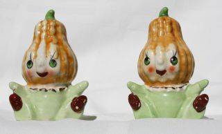 Vintage Anthropomorphic Salt And Pepper Shakers Gourd Head Babies Arms And Legs