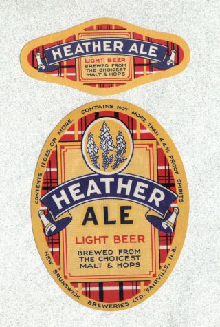 Beer Label - Canada - Heather Ale (11 Oz. ) - Brunswick Breweries - Fairville