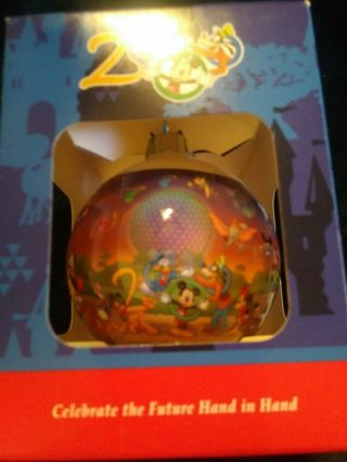 Walt Disney World 2000 Glass Christmas Ornament Celebrate The Future