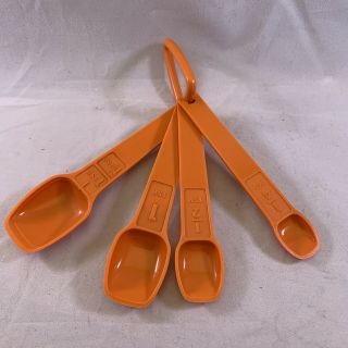 Tupperware Orange Measuring Spoons Tsp Teaspoon Half Quarter Vintage Replacement