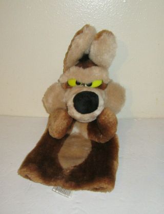 Wile.  E.  Coyote Hand Puppet Warner Bros 1991 Vintage Looney Tunes Plush