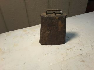 Cow Bell With Iron Ball Clapper Antique Vintage Primitive 5 In Tall