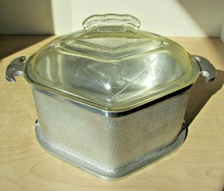 Vtg Guardian Service Cast Aluminum Cookware Triangle Pot/lid Hammered Euc Usa