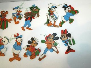 10 Vintage Walt Disney Wooden Character Cut Outs Christmas Ornaments 3