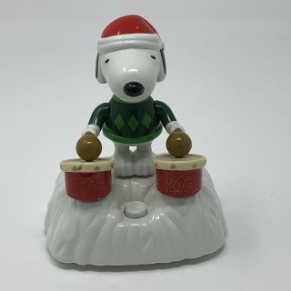 Vintage Animated Musical Snoopy Playing The Drums To Peanuts Holiday Theme Song