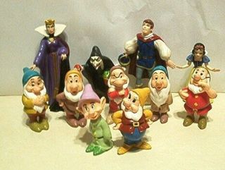 11_disney Snow White And The Seven 7 Dwarfs Pvc Mini Figures_