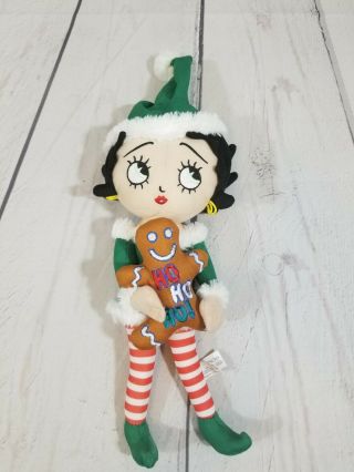 Elf Betty Boop Holding Gingerbread Man Christmas 16 " Plush Doll Sugar Loaf