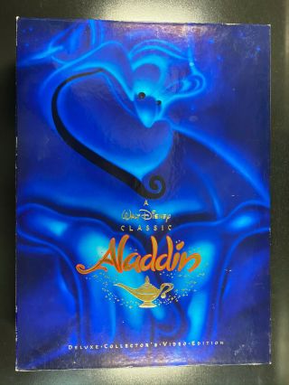 Aladdin Deluxe Collectors Video Edition Box Set Vhs Disney 1993 Lithograph Al63