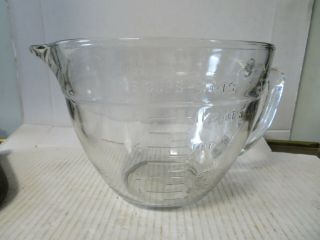 Vintage Anchor Hocking 8 Cups 2 Qt 2000 Ml Clear Glass Measuring Cup Batter Bowl