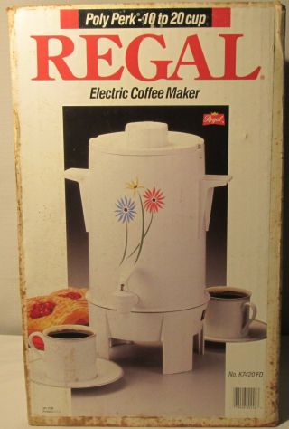 Older Regal Poly Perk 20 Cup Electric Coffee Maker In Wild Flowers
