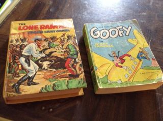 Lone Ranger Hardback Book And Walt Disney Goofy Paperback Book
